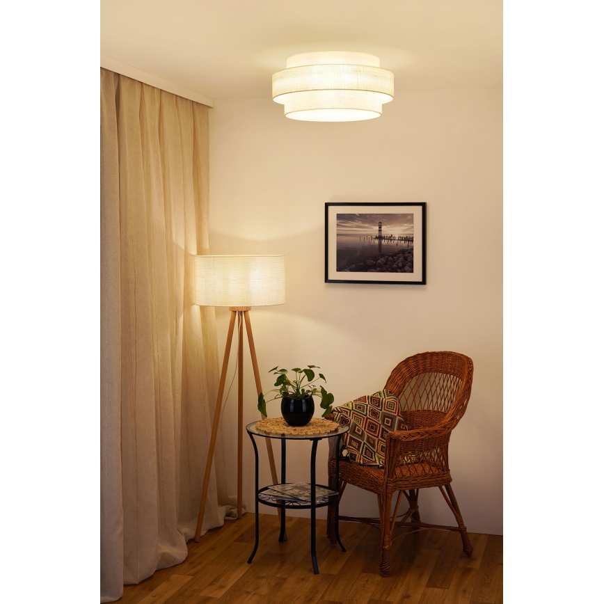 Brilagi - Iluminação de teto SPACE YUTE LED/12W/230V diâmetro 50 cm 3000K/4000K/6400K creme