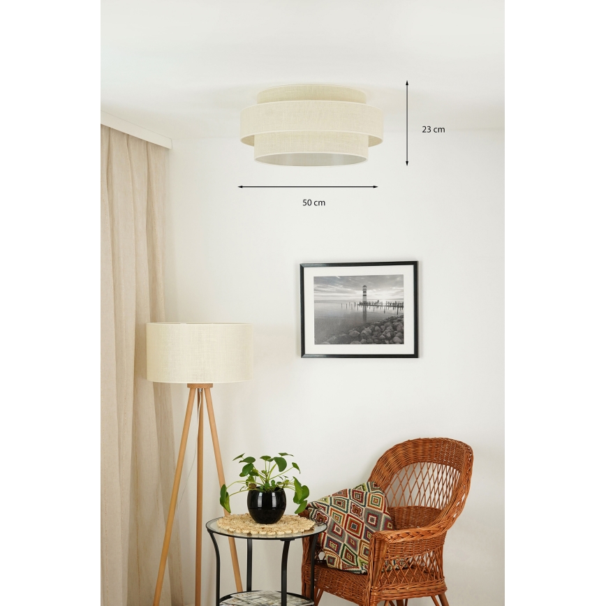 Brilagi - Iluminação de teto SPACE YUTE LED/12W/230V diâmetro 50 cm 3000K/4000K/6400K creme