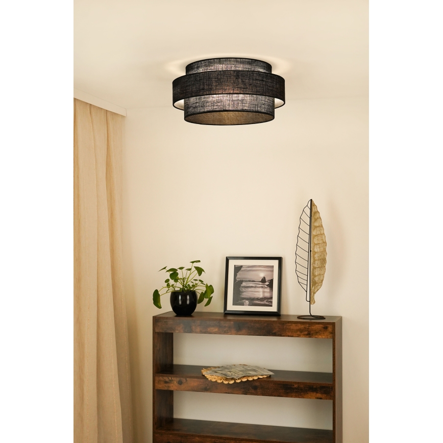 Brilagi - Iluminação de teto SPACE YUTE LED/12W/230V diâmetro 50 cm 3000K/4000K/6400K preto