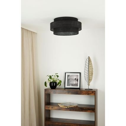 Brilagi - Iluminação de teto SPACE YUTE LED/12W/230V diâmetro 50 cm 3000K/4000K/6400K preto