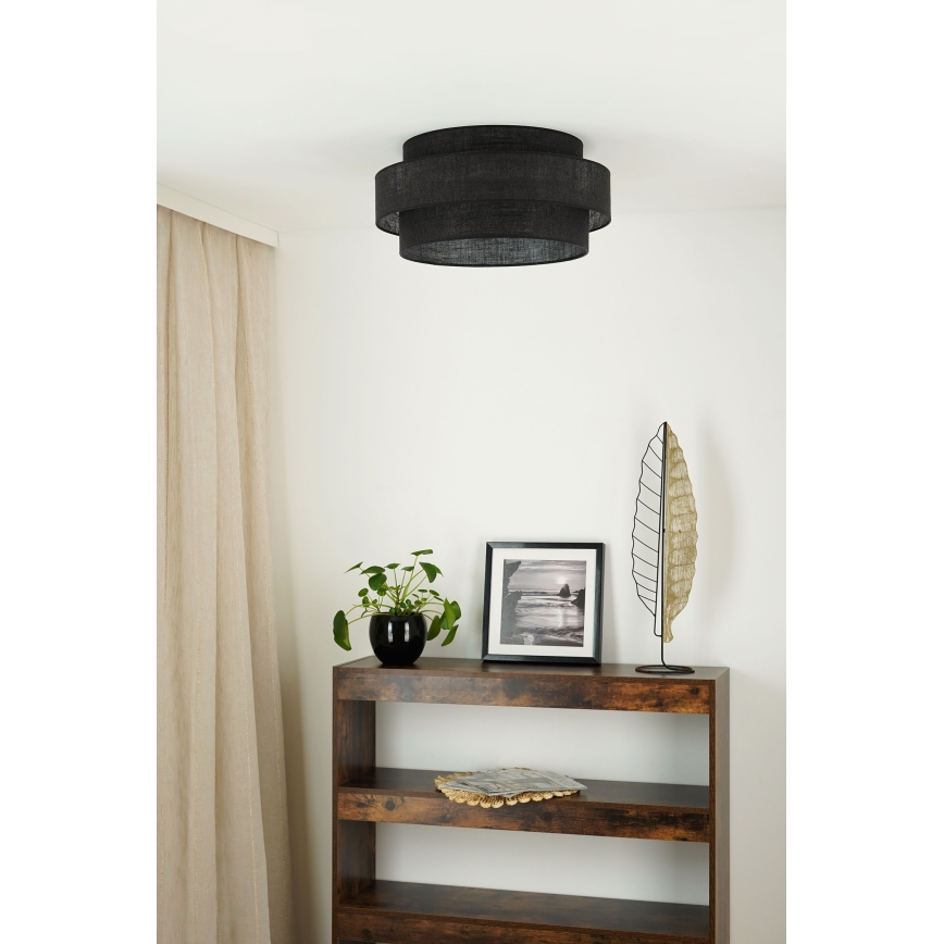 Brilagi - Iluminação de teto SPACE YUTE LED/12W/230V diâmetro 50 cm 3000K/4000K/6400K preto