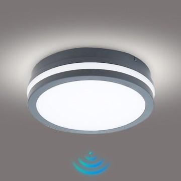 Brilagi - Iluminação exterior LED com sensor BENE LED/18W/230V diâmetro 22 cm antracite IP54