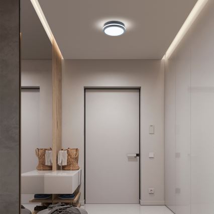 Brilagi - Iluminação exterior LED com sensor BENE LED/18W/230V diâmetro 22 cm antracite IP54