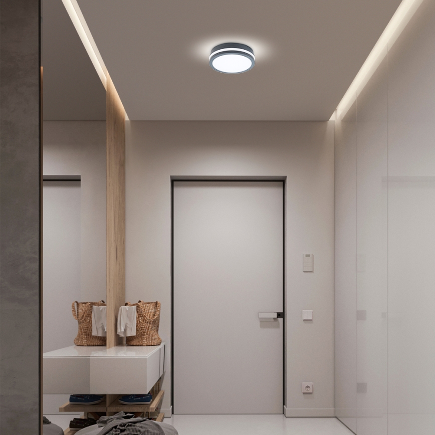 Brilagi - Iluminação exterior LED com sensor BENE LED/18W/230V diâmetro 22 cm antracite IP54