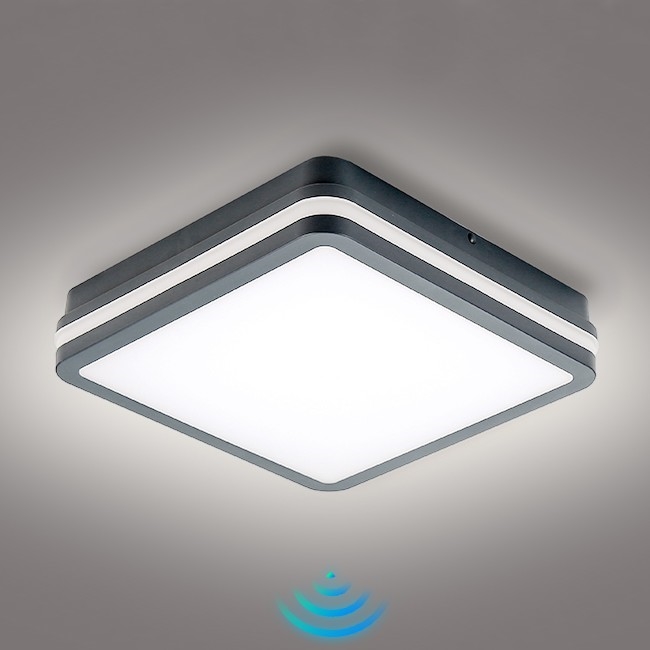 Brilagi - Iluminação exterior LED com sensor BENE LED/24W/230V 26x26 cm antracite IP54