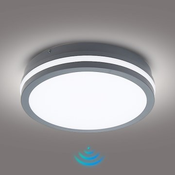 Brilagi - Iluminação exterior LED com sensor BENE LED/24W/230V diâmetro 26 cm antracite IP54
