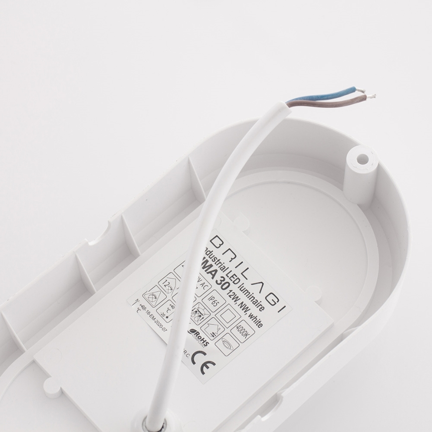 Brilagi - Iluminação industrial de teto LED SIMA LED/12W/230V IP65 branca