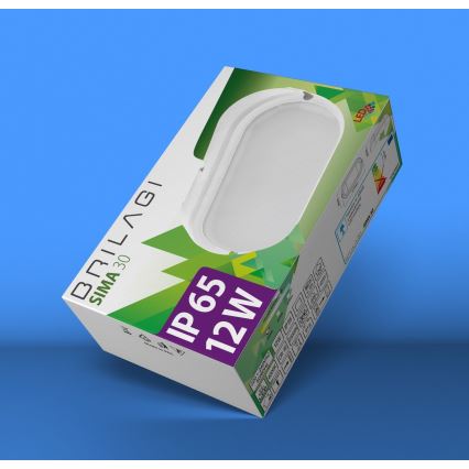 Brilagi - Iluminação industrial de teto LED SIMA LED/12W/230V IP65 branca