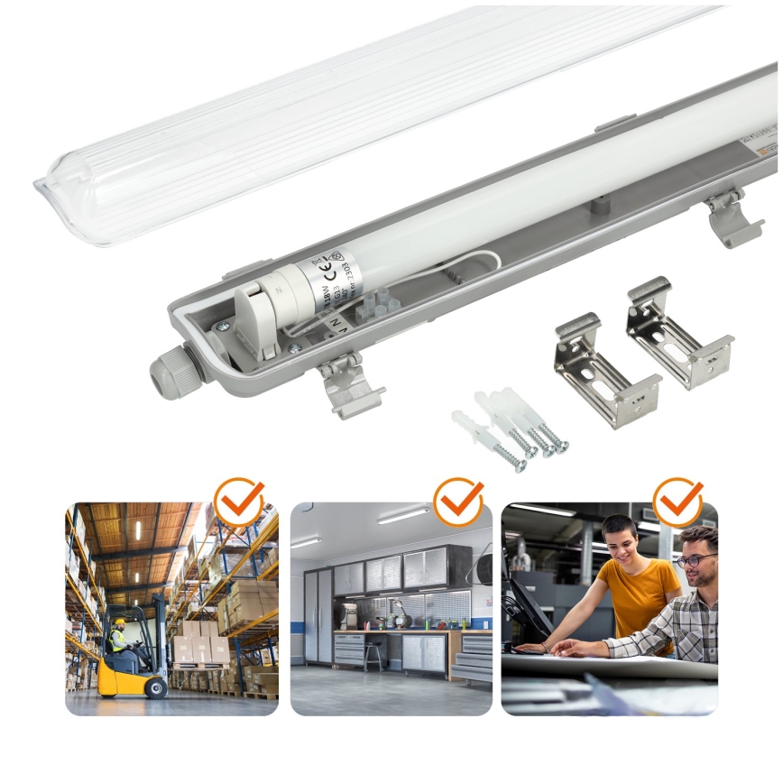 Brilagi - Iluminação industrial fluorescente LED OPTIMA T8 1xG13/18W/230V 4000K IP65 128 cm