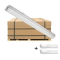 Brilagi - Iluminação industrial fluorescente LED OPTIMA T8 2xG13/18W/230V 4000K IP65 128 cm - palete 110 unid.