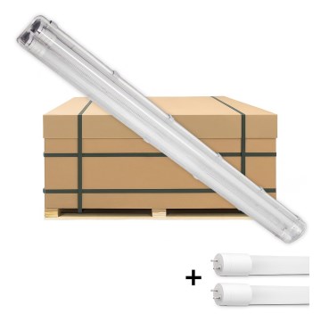 Brilagi - Iluminação industrial fluorescente LED OPTIMA T8 2xG13/18W/230V 4000K IP65 128 cm - palete 110 unid.