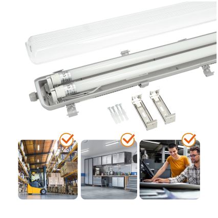 Brilagi - Iluminação industrial fluorescente LED OPTIMA T8 2xG13/18W/230V 6500K IP65 128 cm