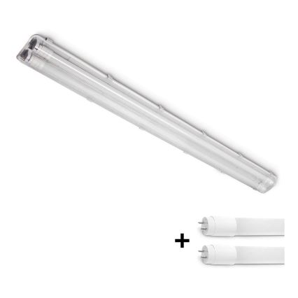 Brilagi - Iluminação industrial fluorescente LED OPTIMA T8 2xG13/18W/230V 4000K IP65 128 cm - palete 110 unid.