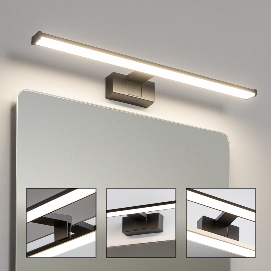Brilagi - Iluminação LED 3 em 1 para espelho de casa de banho VESTRA LED/12W/230V 60 cm IP44 preta