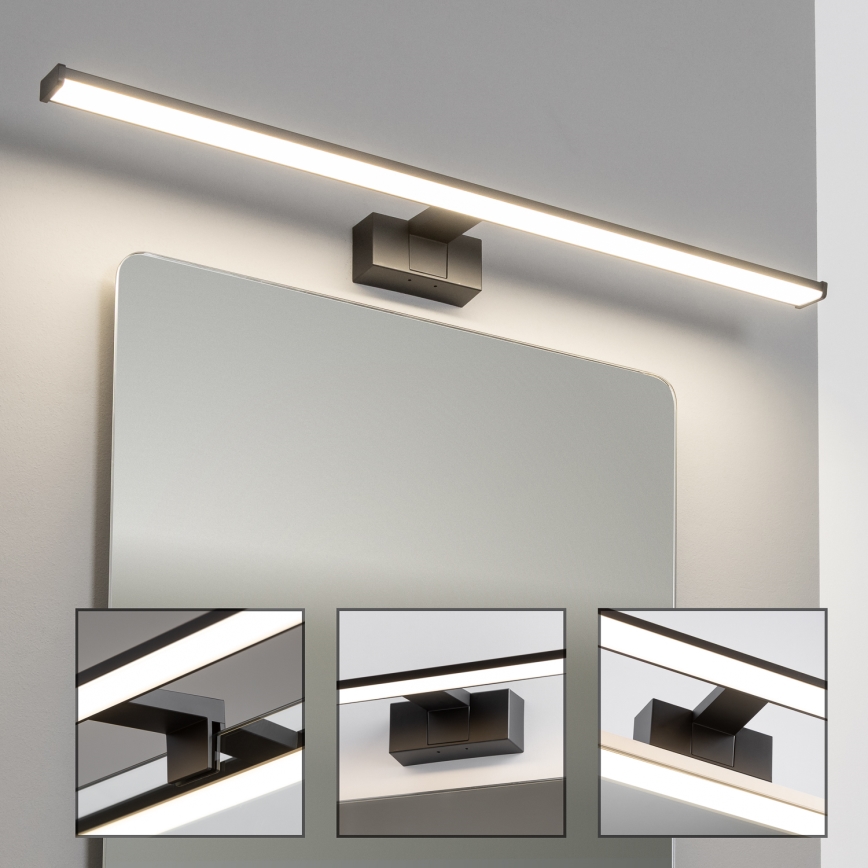 Brilagi - Iluminação LED 3 em 1 para espelho de casa de banho VESTRA LED/15W/230V 80 cm IP44 preta