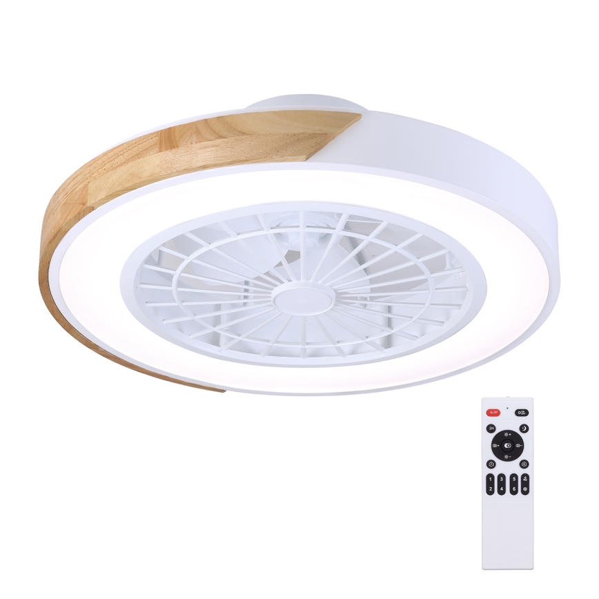 Brilagi - Iluminação de teto LED com regulação e ventoinha LED/30W/230V 3000-6500K branco/carvalho + comando