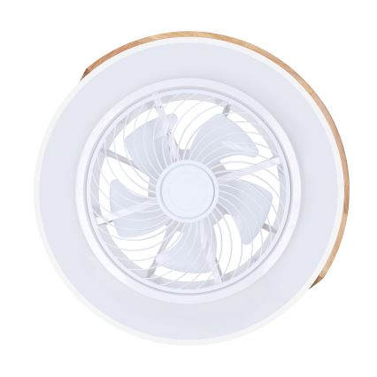 Brilagi - Iluminação de teto LED com regulação e ventoinha LED/30W/230V 3000-6500K branco/carvalho + comando