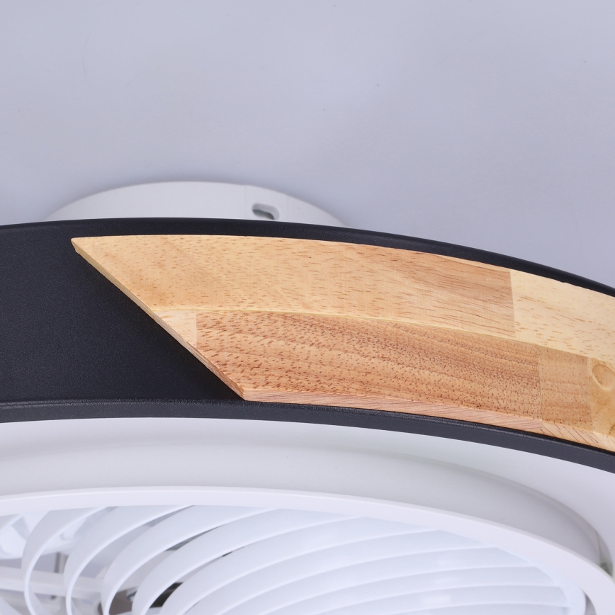 Brilagi - Iluminação de teto LED com regulação e ventoinha LED/30W/230V 3000-6500K preto/carvalho + comando