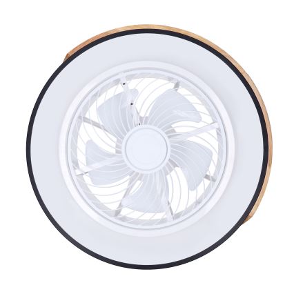 Brilagi - Iluminação de teto LED com regulação e ventoinha LED/30W/230V 3000-6500K preto/carvalho + comando