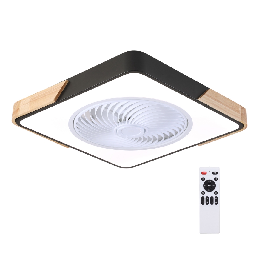 Brilagi - Iluminação de teto LED com regulação e ventoinha LED/30W/230V 3000-6500K preto/carvalho + comando