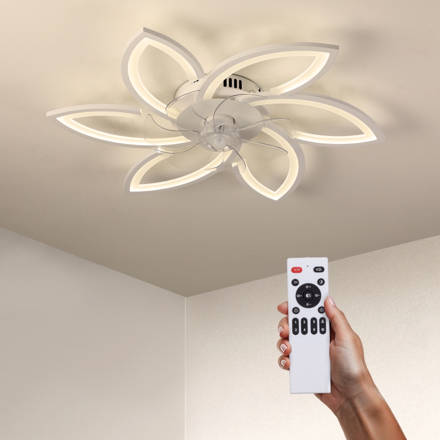 Brilagi - Iluminação de teto LED com regulação e ventoinha LED/50W/230V 3000-6500K branco + comando