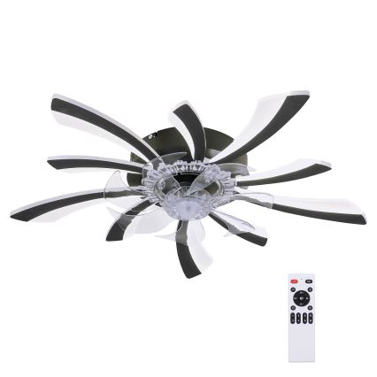 Brilagi - Iluminação de teto LED com regulação e ventoinha LED/50W/230V 3000-6500K preto + comando
