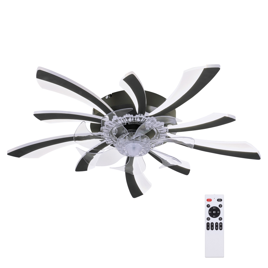 Brilagi - Iluminação de teto LED com regulação e ventoinha LED/50W/230V 3000-6500K preto + comando