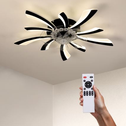 Brilagi - Iluminação de teto LED com regulação e ventoinha LED/50W/230V 3000-6500K preto + comando