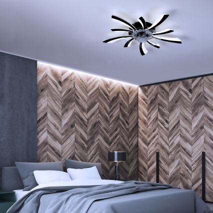Brilagi - Iluminação de teto LED com regulação e ventoinha LED/50W/230V 3000-6500K preto + comando