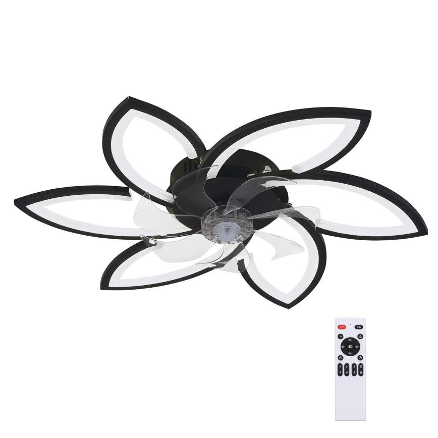 Brilagi - Iluminação de teto LED com regulação e ventoinha LED/50W/230V 3000-6500K preto + comando