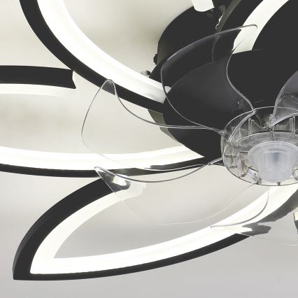 Brilagi - Iluminação de teto LED com regulação e ventoinha LED/50W/230V 3000-6500K preto + comando