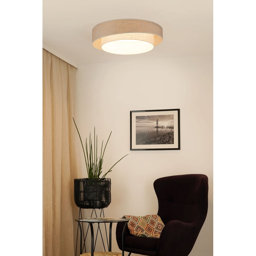 Brilagi - Iluminação de teto LED com regulação DOVER SHINE LED/24W/230V 3000/4000/6500K cinzento/creme + comando