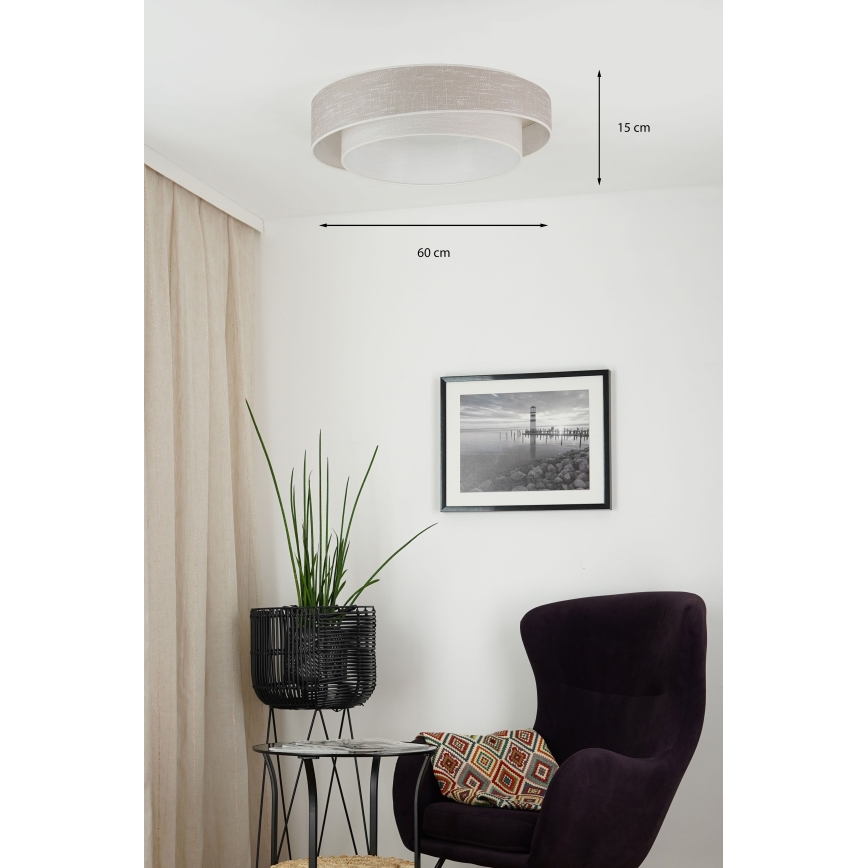 Brilagi - Iluminação de teto LED com regulação DOVER SHINE LED/24W/230V 3000/4000/6500K cinzento/creme + comando
