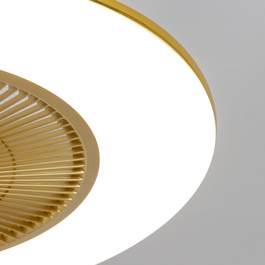 Brilagi - Iluminação LED com regulação e ventoinha AURA LED/38W/230V 3000-6000K dourado + controlo remoto