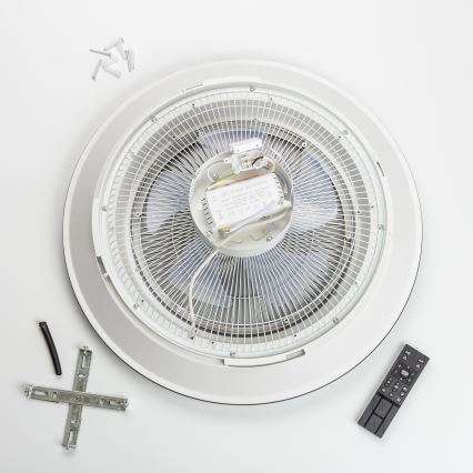 Brilagi - Iluminação LED com regulação e ventoinha AURA LED/38W/230V 3000-6000K prateado + controlo remoto