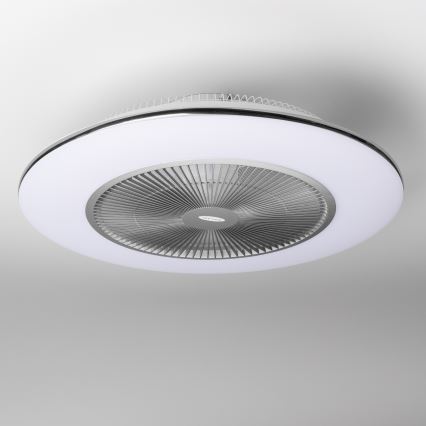 Brilagi - Iluminação LED com regulação e ventoinha AURA LED/38W/230V 3000-6000K prateado + controlo remoto