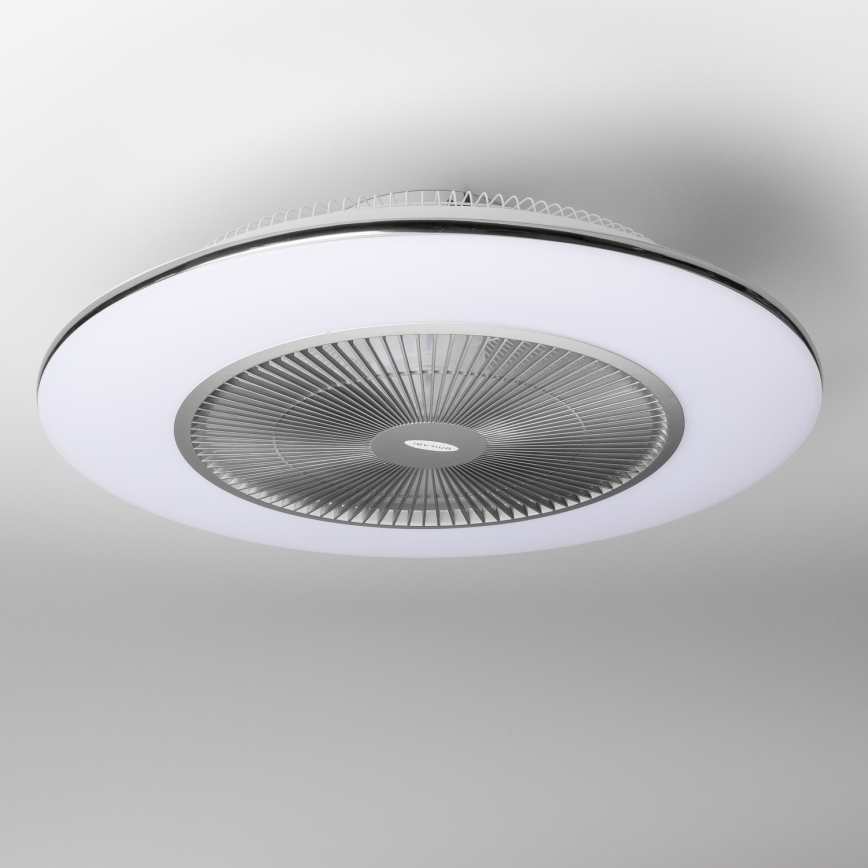 Brilagi - Iluminação LED com regulação e ventoinha AURA LED/38W/230V 3000-6000K prateado + controlo remoto