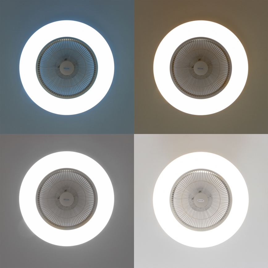 Brilagi - Iluminação LED com regulação e ventoinha AURA LED/38W/230V 3000-6000K prateado + controlo remoto