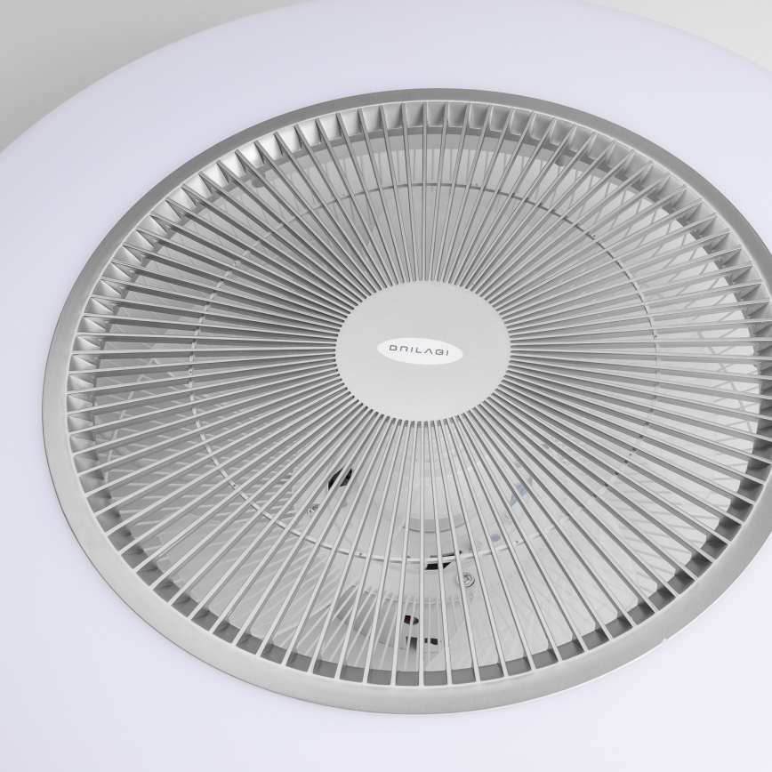 Brilagi - Iluminação LED com regulação e ventoinha AURA LED/38W/230V 3000-6000K prateado + controlo remoto