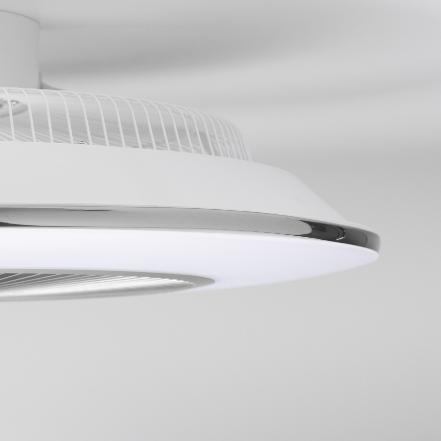 Brilagi - Iluminação LED com regulação e ventoinha AURA LED/38W/230V 3000-6000K prateado + controlo remoto