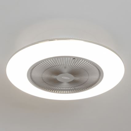 Brilagi - Iluminação LED com regulação e ventoinha AURA LED/38W/230V 3000-6000K prateado + controlo remoto