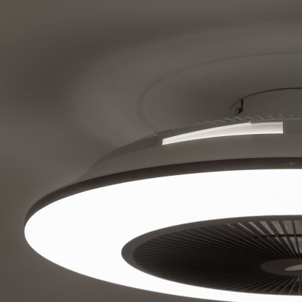Brilagi - Iluminação LED com regulação e ventoinha AURA LED/38W/230V 3000-6000K preto + controlo remoto