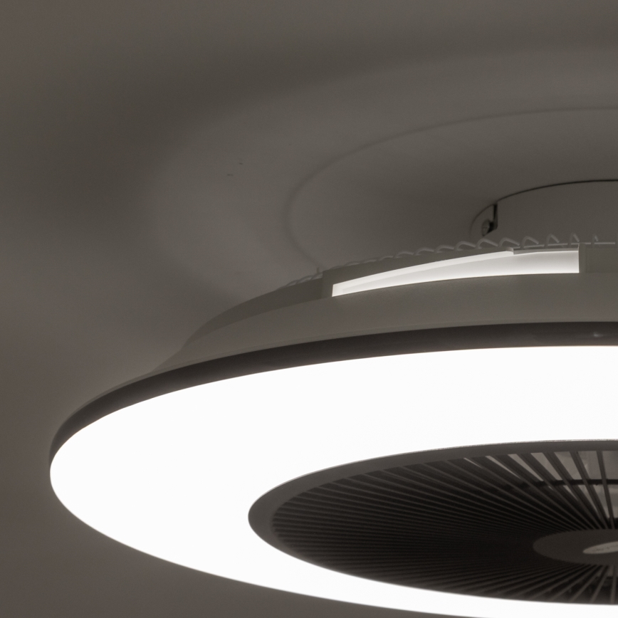 Brilagi - Iluminação LED com regulação e ventoinha AURA LED/38W/230V 3000-6000K preto + controlo remoto