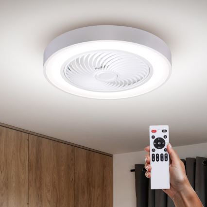 Brilagi - Iluminação de teto LED com regulação e ventoinha LED/30W/230V 3000-6500K branco + comando