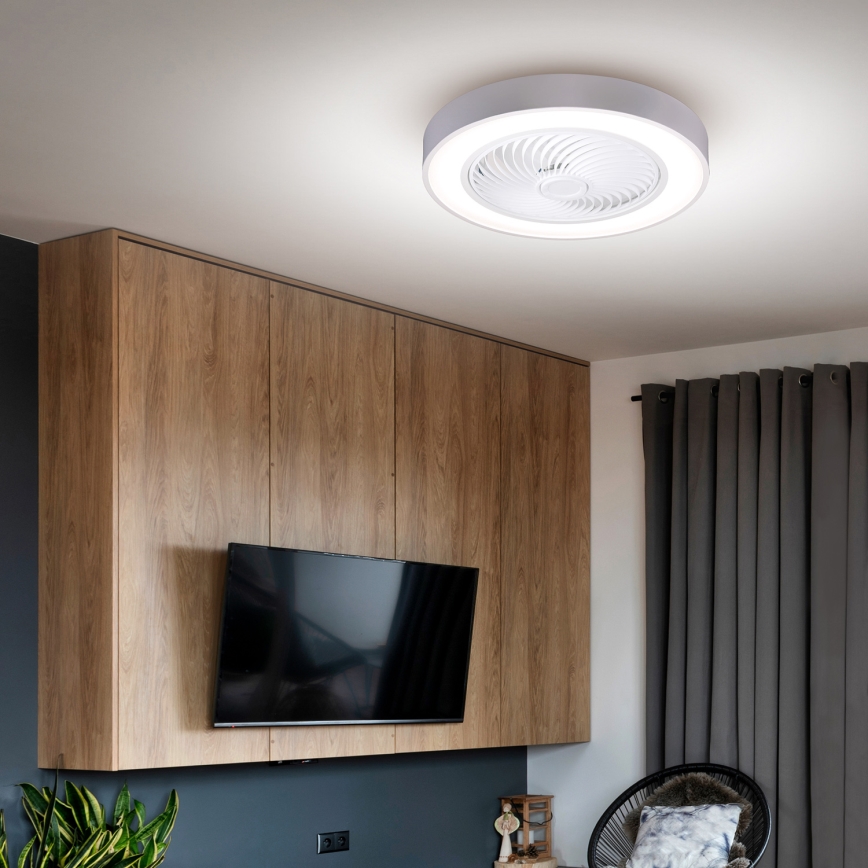 Brilagi - Iluminação de teto LED com regulação e ventoinha LED/30W/230V 3000-6500K branco + comando