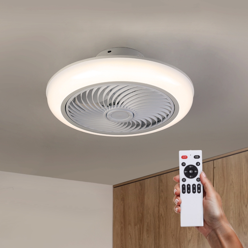 Brilagi - Iluminação de teto LED com regulação e ventoinha LED/30W/230V 3000-6500K branco + comando