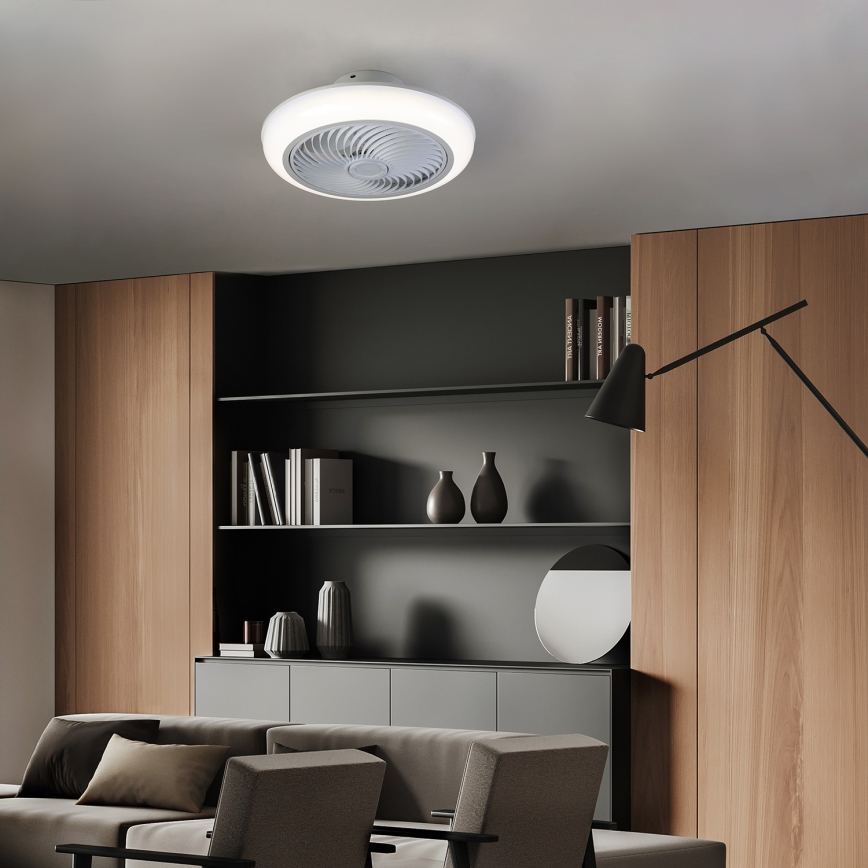 Brilagi - Iluminação de teto LED com regulação e ventoinha LED/30W/230V 3000-6500K branco + comando