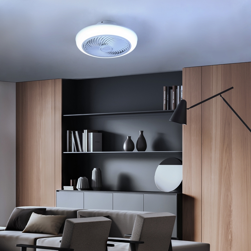 Brilagi - Iluminação de teto LED com regulação e ventoinha LED/30W/230V 3000-6500K branco + comando