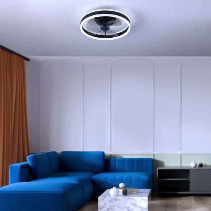 Brilagi - Iluminação de teto LED com regulação e ventoinha LED/30W/230V 3000-6500K preto + comando