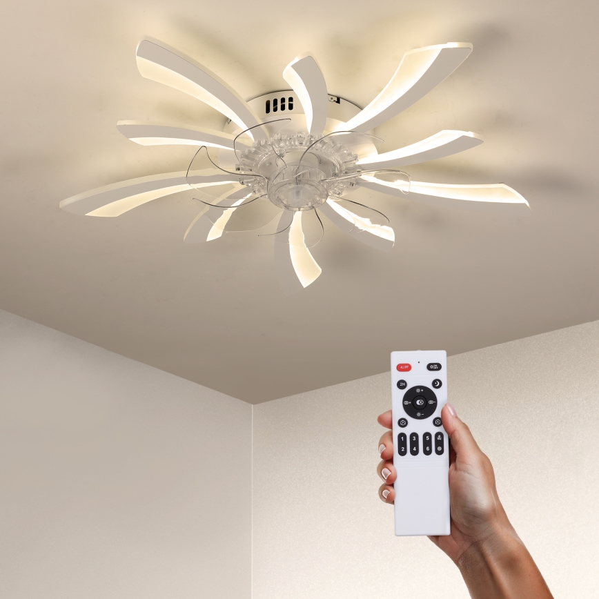 Brilagi - Iluminação de teto LED com regulação e ventoinha LED/50W/230V 3000-6500K branco + comando